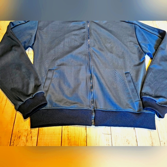 Zara Dark Blue/Teal Full Zip Retro Track Jacket with Pockets Collared Medium - Picture 6 of 11